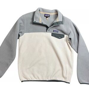 Patagonia Women's Synchilla Snap-T Pullover Gray and Cream